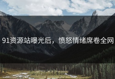91资源站曝光后，愤怒情绪席卷全网