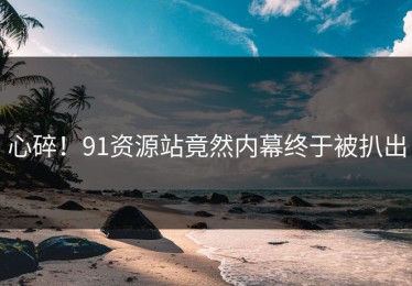 心碎！91资源站竟然内幕终于被扒出