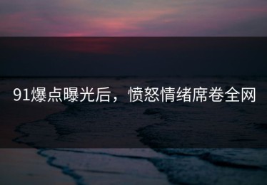 91爆点曝光后，愤怒情绪席卷全网