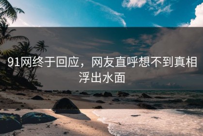 91网终于回应，网友直呼想不到真相浮出水面