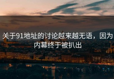 关于91地址的讨论越来越无语，因为内幕终于被扒出
