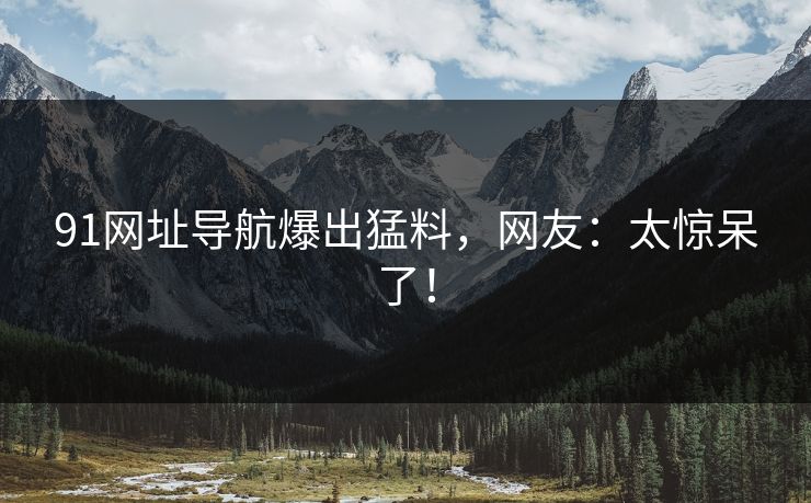 91网址导航爆出猛料，网友：太惊呆了！