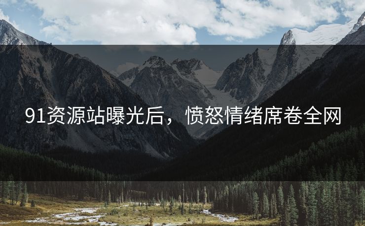 91资源站曝光后，愤怒情绪席卷全网