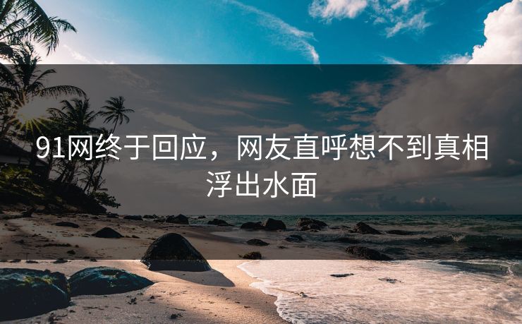 91网终于回应，网友直呼想不到真相浮出水面
