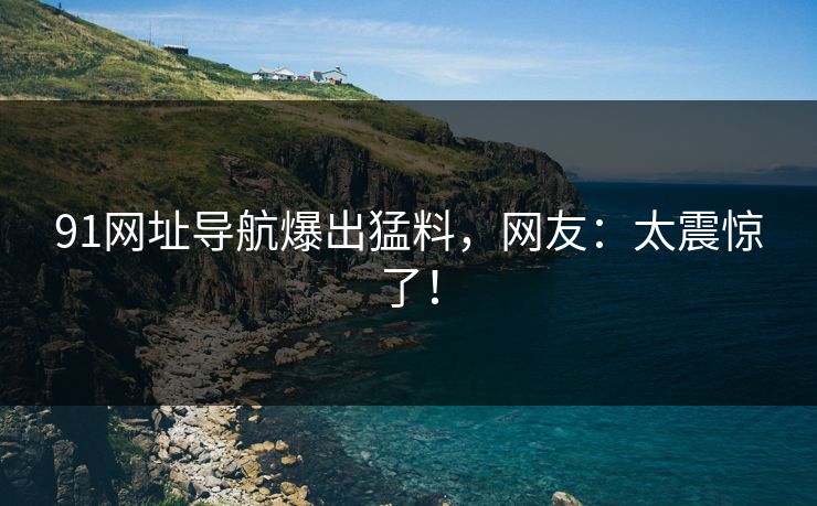 91网址导航爆出猛料，网友：太震惊了！