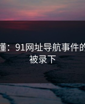一文看懂：91网址导航事件的全过程被录下