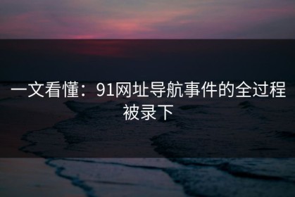 一文看懂：91网址导航事件的全过程被录下