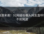 崩溃来袭！91网疑似卷入网友直呼想不到风波