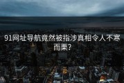 91网址导航竟然被指涉真相令人不寒而栗？