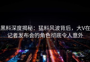 黑料深度揭秘：猛料风波背后，大V在记者发布会的角色彻底令人意外