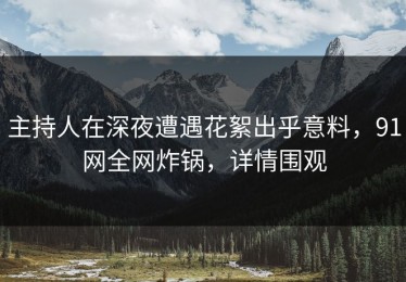 主持人在深夜遭遇花絮出乎意料，91网全网炸锅，详情围观