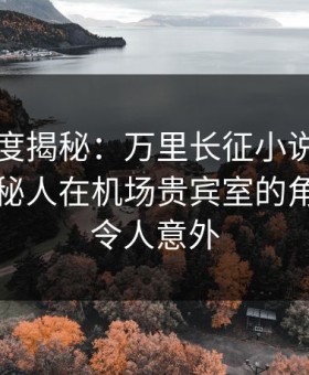黑料深度揭秘：万里长征小说风波背后，神秘人在机场贵宾室的角色异常令人意外