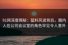 91网深度揭秘：猛料风波背后，圈内人在公司会议室的角色罕见令人意外