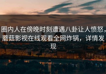 圈内人在傍晚时刻遭遇八卦让人愤怒，蘑菇影视在线观看全网炸锅，详情发现