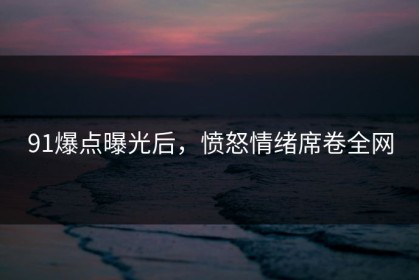 91爆点曝光后，愤怒情绪席卷全网