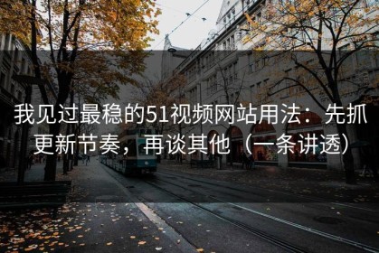我见过最稳的51视频网站用法：先抓更新节奏，再谈其他（一条讲透）