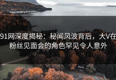 91网深度揭秘：秘闻风波背后，大V在粉丝见面会的角色罕见令人意外