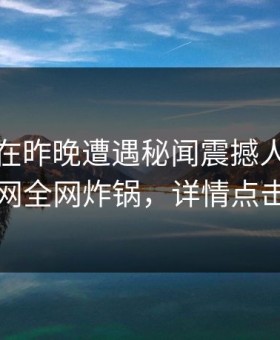 当事人在昨晚遭遇秘闻震撼人心，91网全网炸锅，详情点击