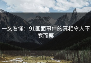 一文看懂：91画面事件的真相令人不寒而栗