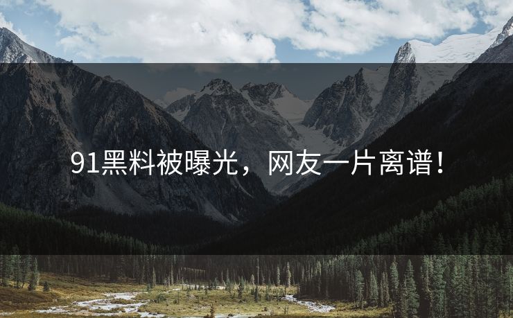 91黑料被曝光，网友一片离谱！