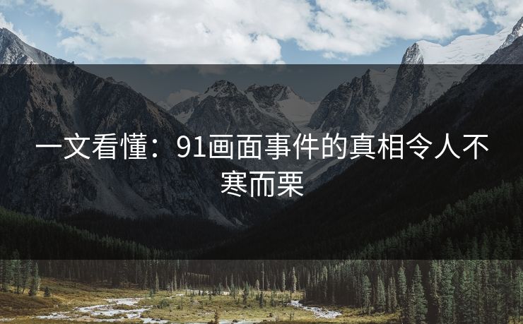 一文看懂：91画面事件的真相令人不寒而栗