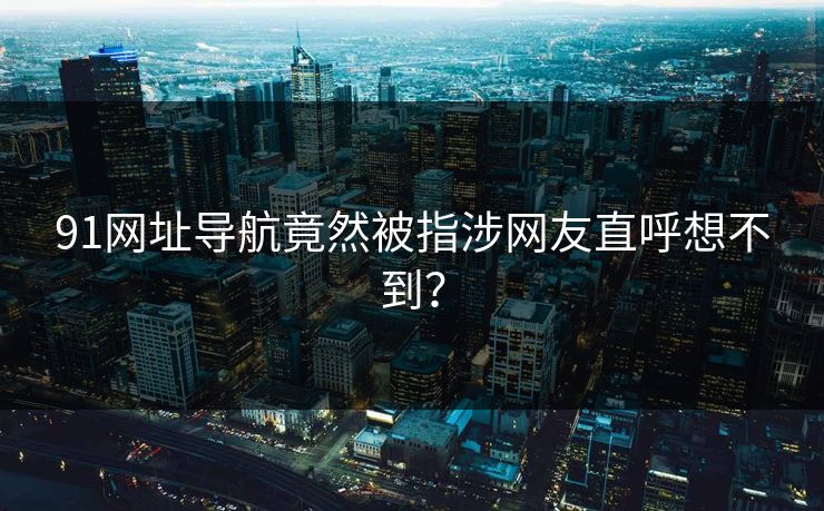 91网址导航竟然被指涉网友直呼想不到？