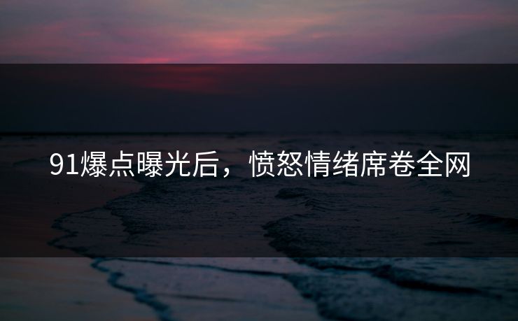 91爆点曝光后，愤怒情绪席卷全网