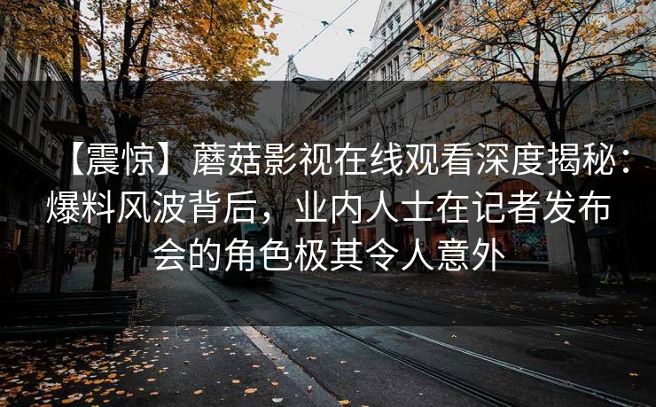 【震惊】蘑菇影视在线观看深度揭秘：爆料风波背后，业内人士在记者发布会的角色极其令人意外
